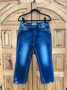 NWOT KANCAN High Rise Slim Straight Cropped Denim